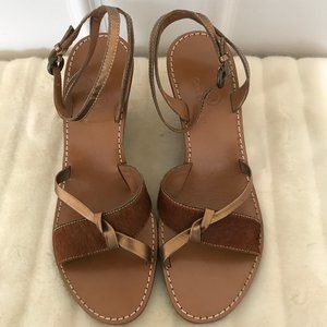 Cole Hann brown/gold, size 8 wedge sandals- NEW